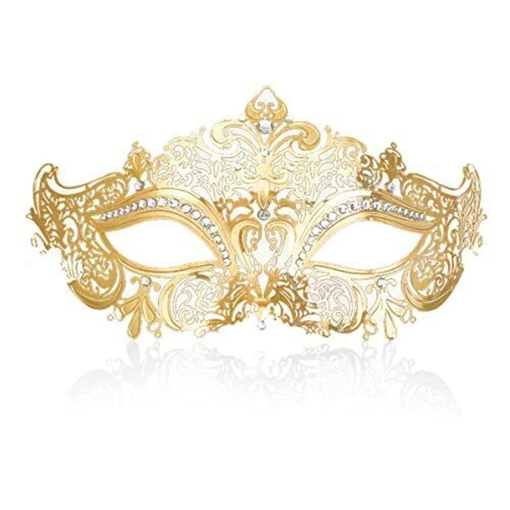 9553 Masquerade Mask Shiny Laser Cut Metal Rhinestone Mask Party Porm Ball